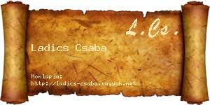 Ladics Csaba névjegykártya